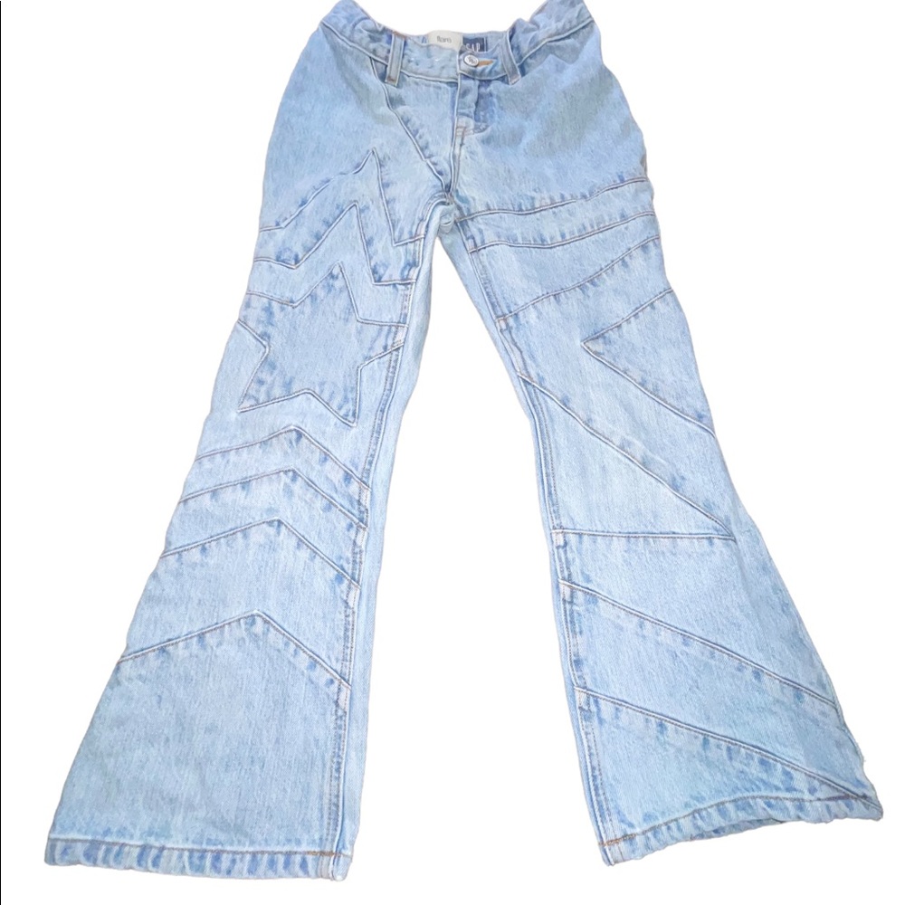 🌸vintage 70s 90s GAP Denim Jeans pants light blue adjustable‎ waist kids s…
